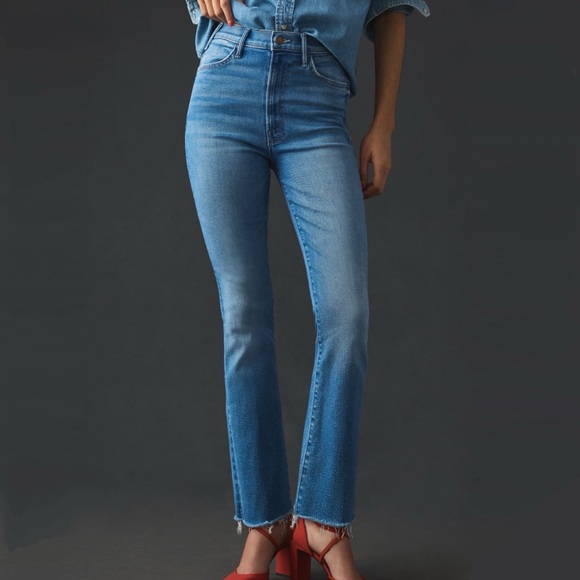 NWT MOTHER The Hustler High-Rise Ankle Fray Jeans Size 24